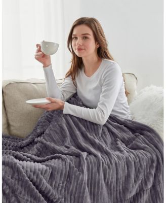 Cut Plush Lightweight Super Soft Luxury Bed Throw, 50" x 60"