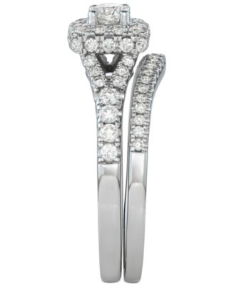 Diamond Squared Halo Bridal Set Ring (1 ct. t.w.) in 14k White Gold