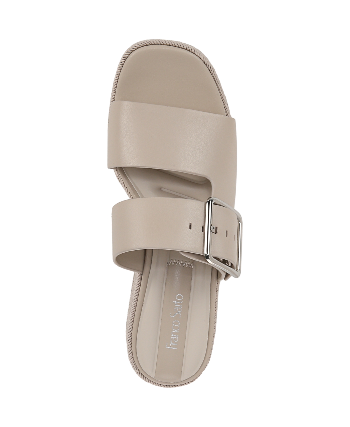Franco Sarto Women's Taziana Open Square Toe Espadrille Slide Platform Sandals In Vicenza Grey Leather