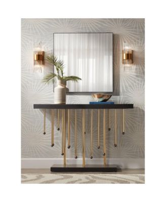 Gillery Modern Wall Light Sconce Warm Brass Hardwire 5" 2-Light Fixture Clear Glass Rods for Bedroom Bathroom Vanity Reading Living Room Home