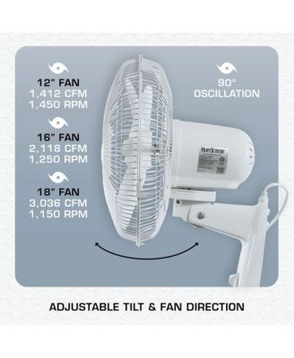 Supreme 12 Inch Oscillating 3 Speed Portable Wall Mount Fan, White