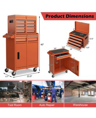 5-Drawer Rolling Tool Chest Cabinet Metal Tool Storage Box Lockable with Wheels