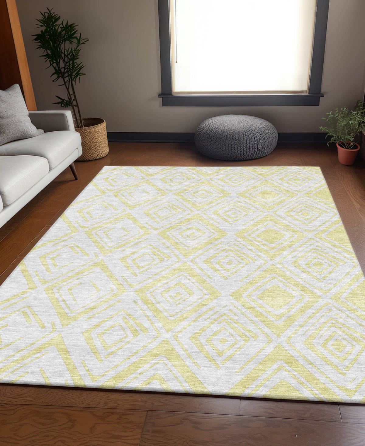 Addison Chantille Machine Washable Acn737 9'x12' Area Rug In Yellow
