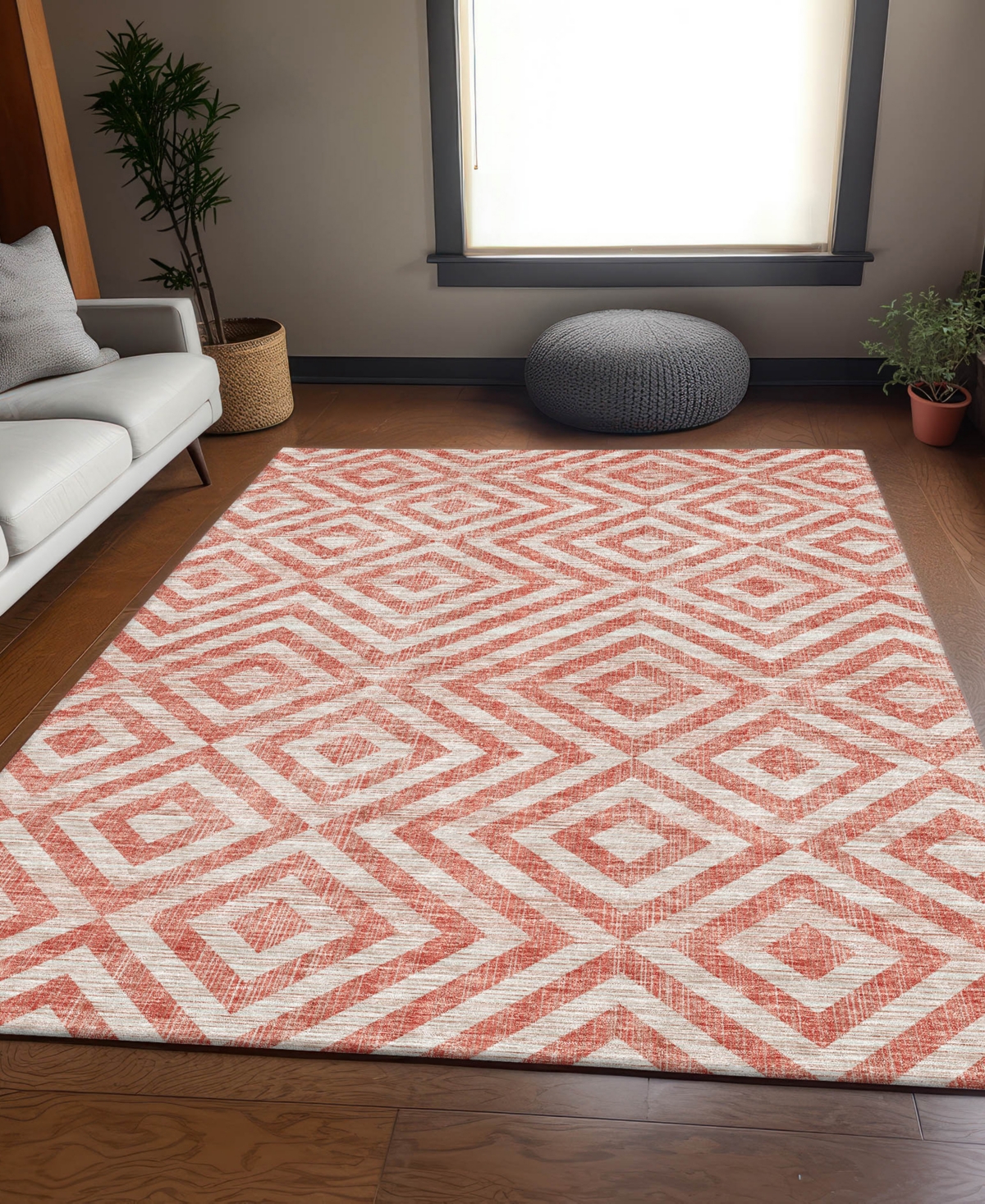 Addison Chantille Acn733 5'x7'6" Area Rug In Salmon