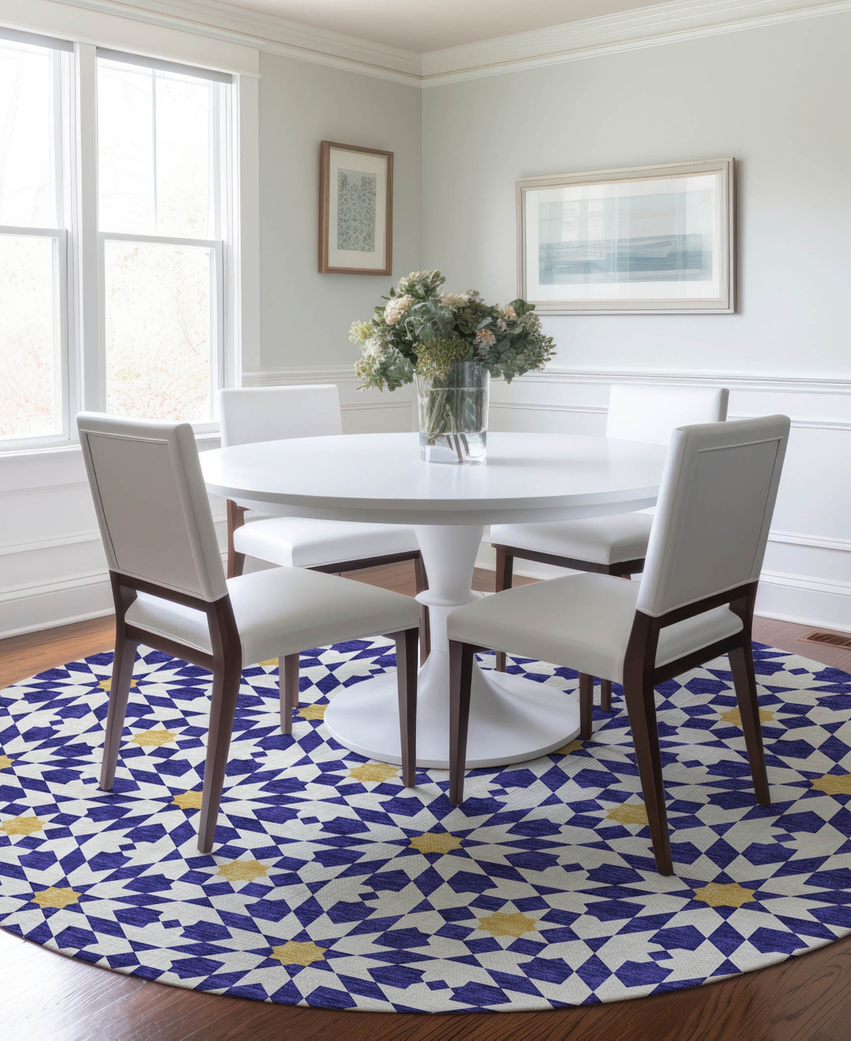 Addison Chantille Acn734 8'x8' Round Area Rug In Navy