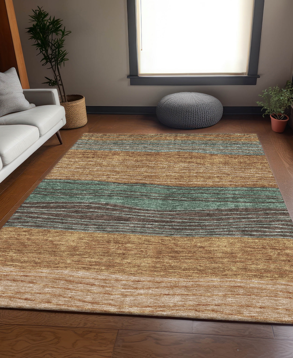 Addison Chantille Machine Washable Acn735 3'x5' Area Rug In Brown