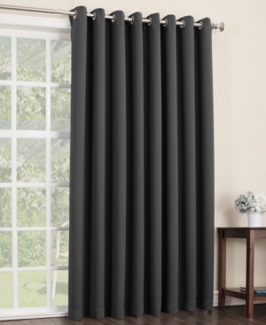 Sun Zero Preston 100" X 84" Grommet Top Blackout Patio Curtain Panel In Charcoal