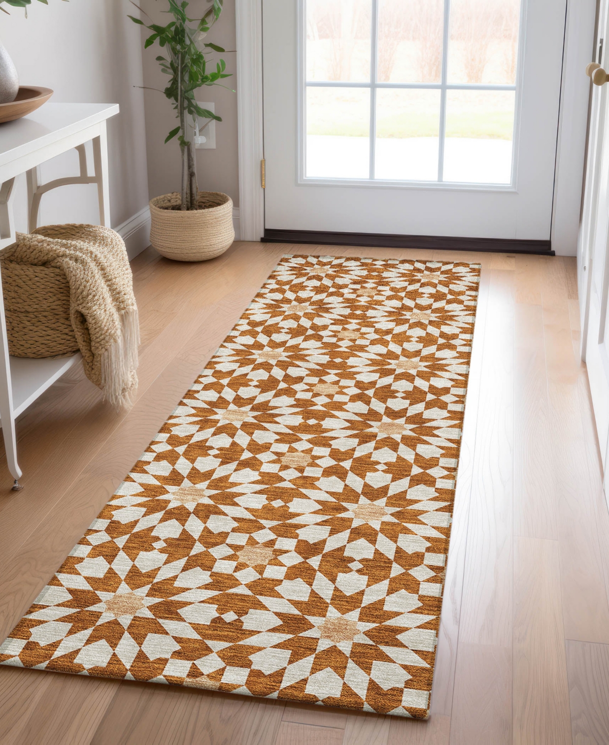 Addison Chantille Acn734 2'3"x7'6" Runner Area Rug In Paprika