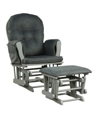 Gymax Baby Nursery Relax Rocker Rocking Chair Glider & Ottoman Set w ...