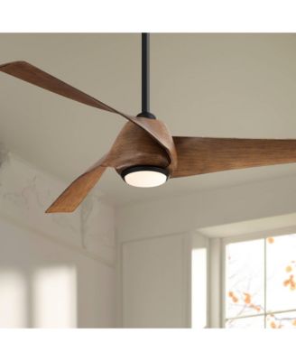 53" Grand Breeze Farmhouse Rustic Coastal Indoor Ceiling Fan 3 Blade CCT LED Remote Control Black Finish Koa Finish Blades Bedroom Living Room Kitchen Dining Room Decorative DC Motor - Casa Vieja
