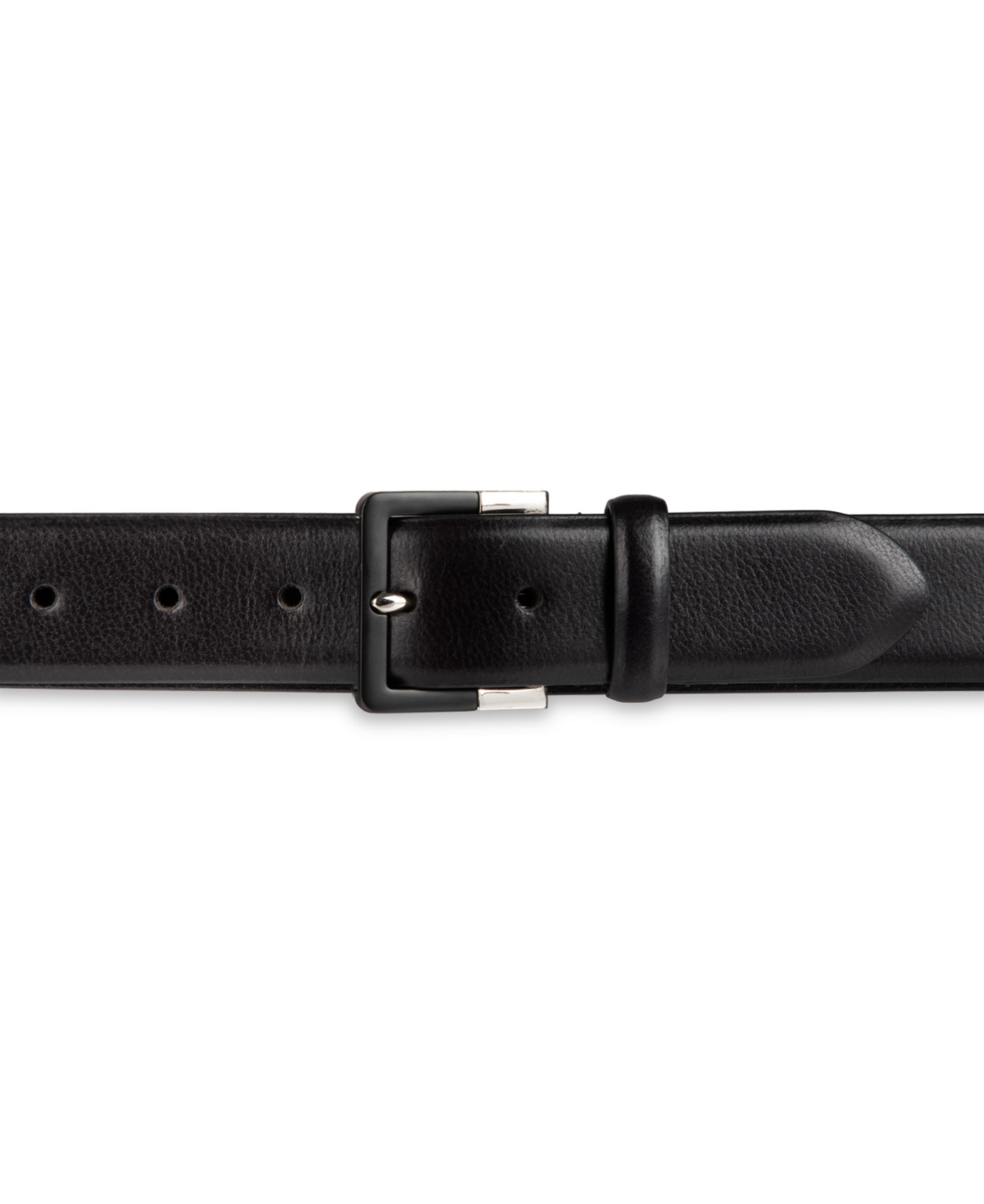Shop Tommy Hilfiger Men's Genuine Leather Two-tone Buckle Dress Belt In Black