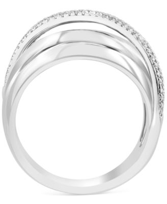 EFFY&reg; Diamond Crossover Multirow Ring (1/4 ct. t.w.) in Sterling Silver