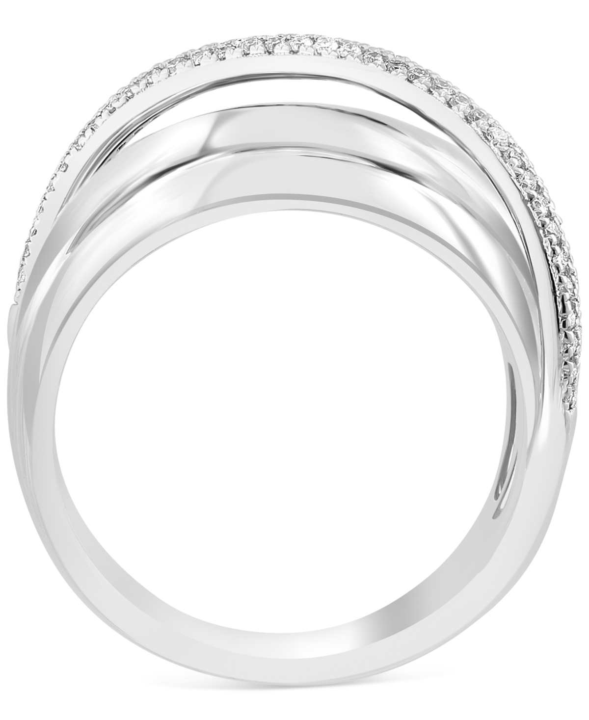 EFFY COLLECTION EFFY DIAMOND CROSSOVER MULTIROW RING (1/4 CT. T.W.) IN STERLING SILVER 