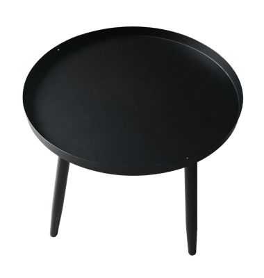 Round Metal Side End Table, Nightstand Accent Table, Pedestal Plant Stand for Bedroom Living Room