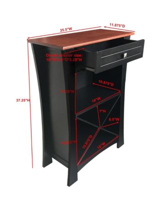 Hiland Bar Cabinet Wine Storage With Glass Holders & Drawer