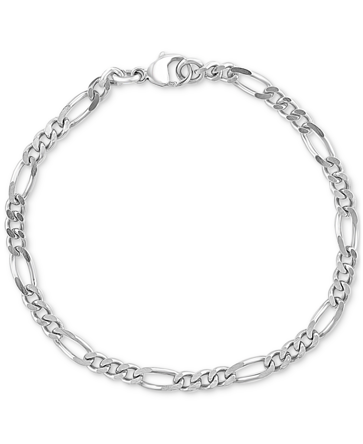Effy Men's Polished Figaro Link Chain Bracelet in Sterling Silver - Sterling Silver