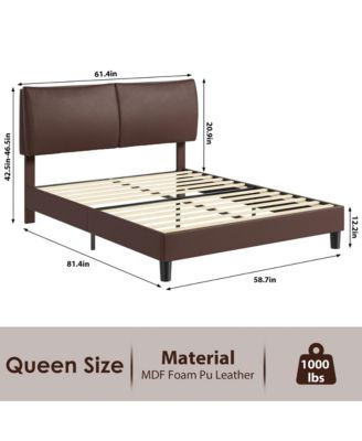 Queen Size Platform Bed Frame with Headboard