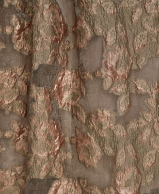 Women's Metallic Jacquard One-shoulder Bow Floral Ball Gown