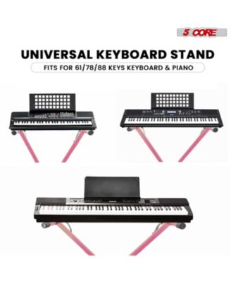 Keyboard Stand Single X Style Adjustable Piano Riser + Keyboard Piano Bench