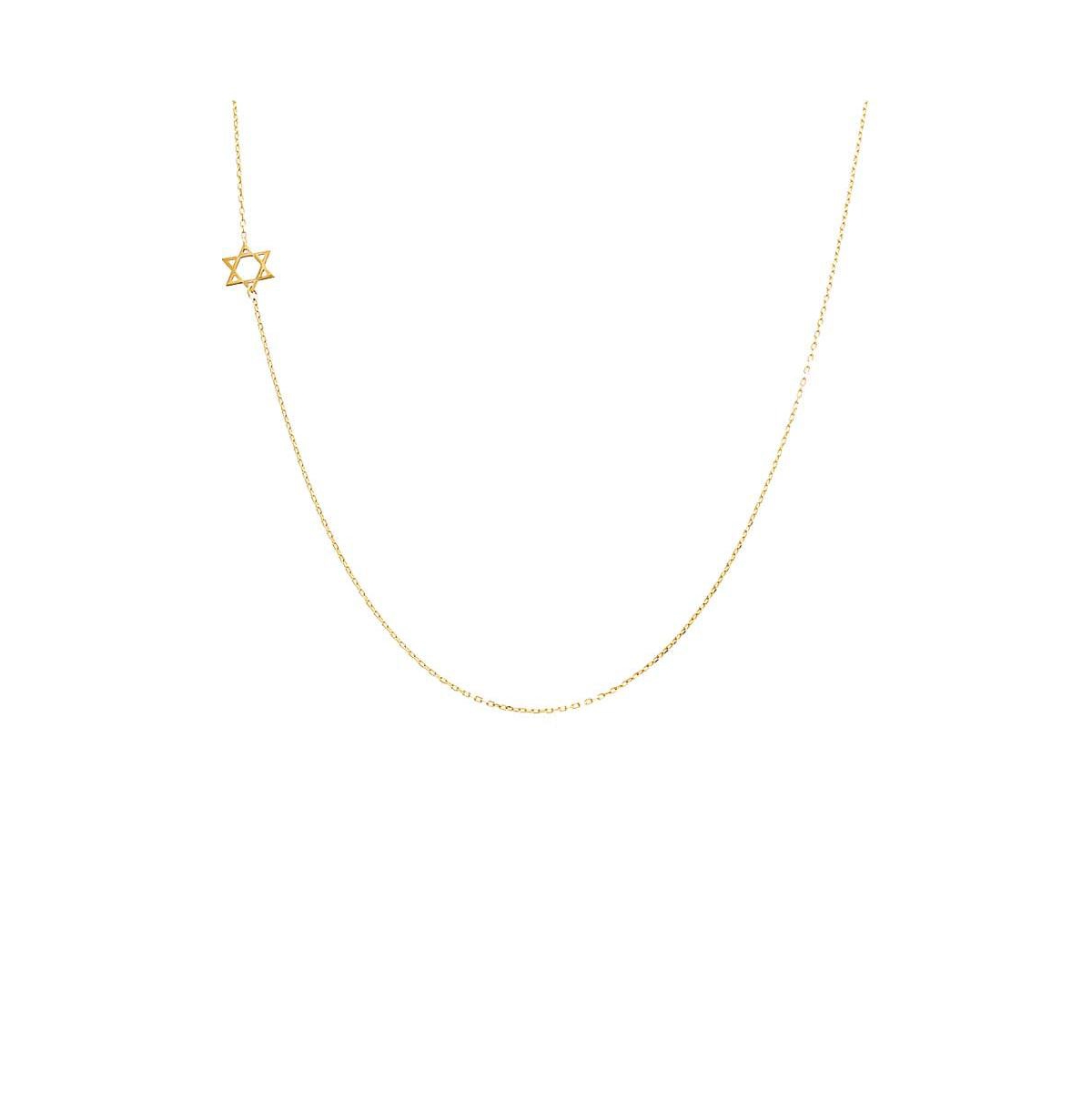 Solid Sideways Star of David Necklace 14K - 14k gold