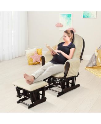 Baby Nursery Relax Rocker Rocking Chair Glider & Ottoman Set w/ Cushion