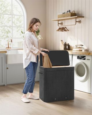 Laundry Hamper Dirty Clothes Storage Basket with Lid Liner and Handles Rectangular