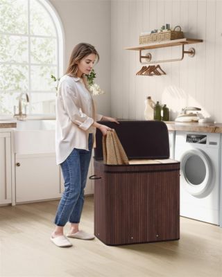 150L Laundry Hamper Dirty Clothes Storage Basket with Lid Liner and Handles