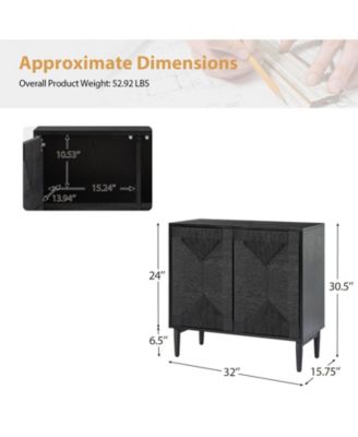 Varasso Transitional 30"Tall 2-Door Accent Cabinet with Adjustable Shelves