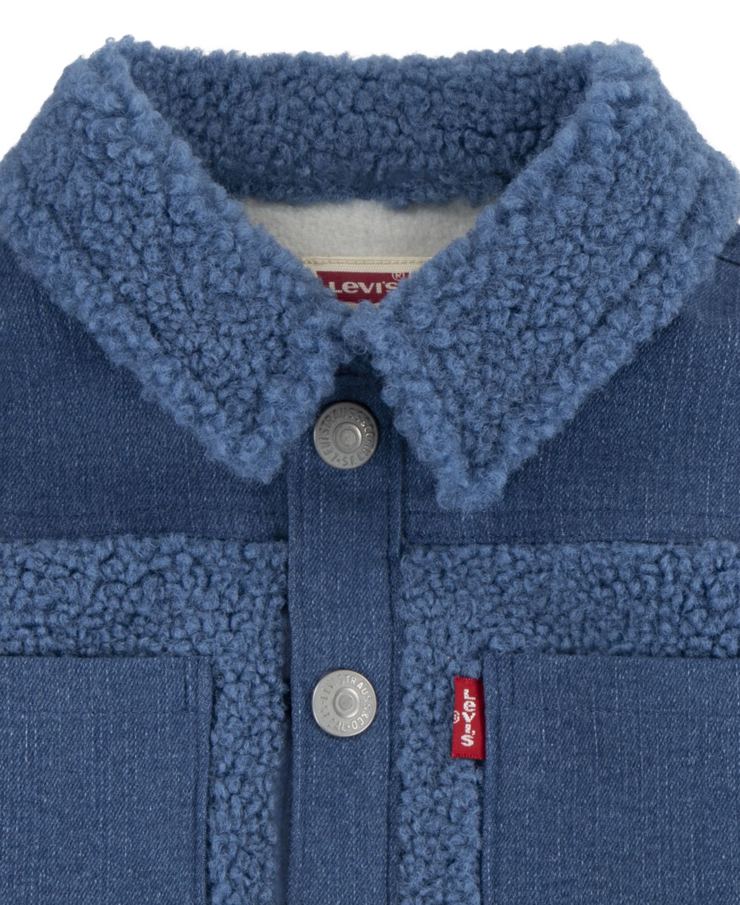 Детский джинсовый комбинезон Levi's на меху шерпа для малыша — фото 4