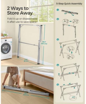 Extendable and Foldable Clothes Drying Rack