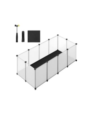 Portable Pet Playpen with Floor and Removable Oxford Fabric Mat for Indoor & Outdoor Use