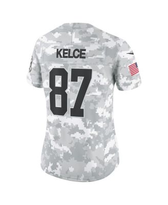 Women's Travis Kelce Arctic Camo Kansas City Chiefs 2024 Salute to Service Limited Jersey