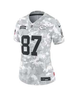 Women's Travis Kelce Arctic Camo Kansas City Chiefs 2024 Salute to Service Limited Jersey