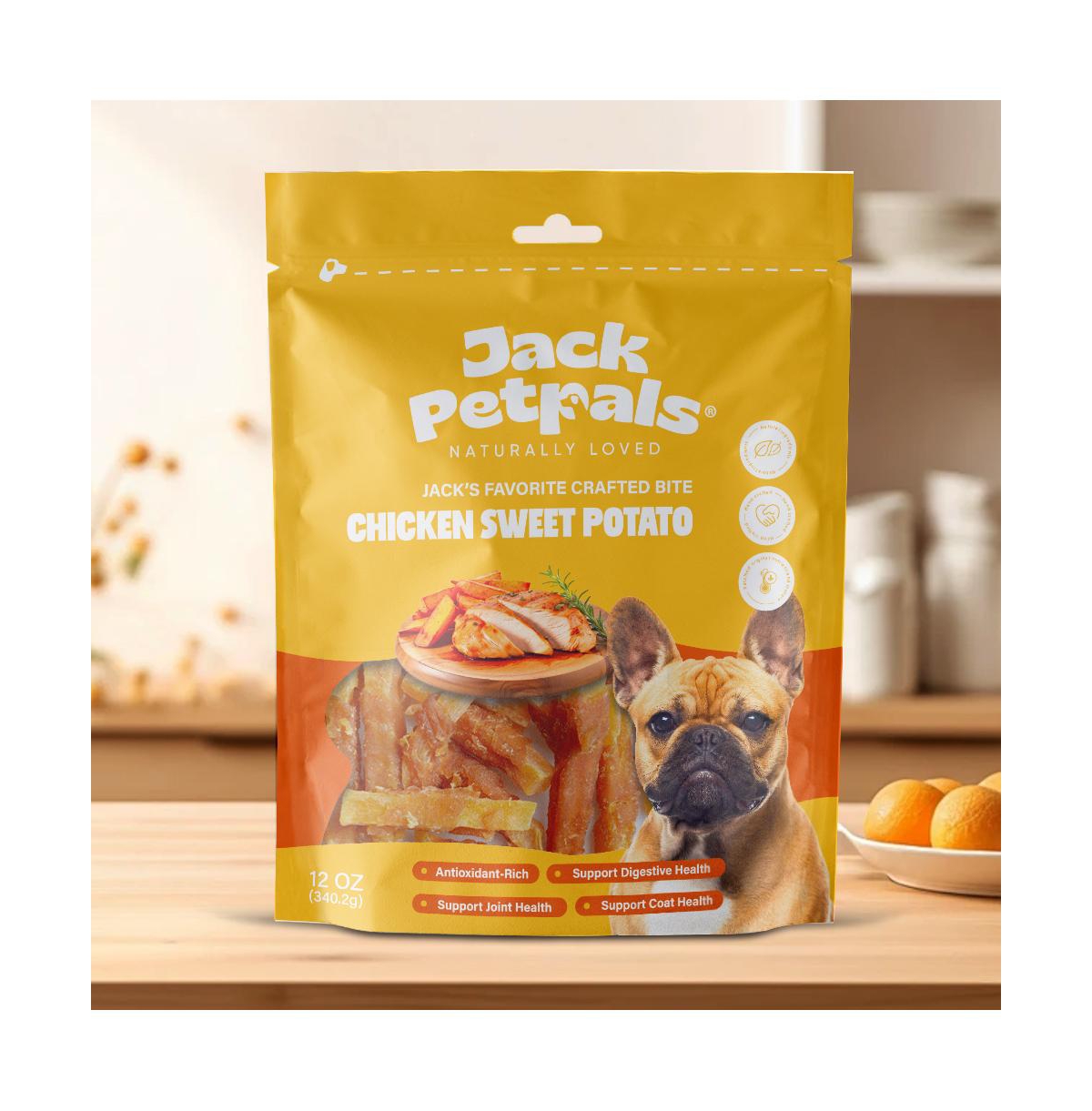 JoJo Modern Pets Jack PetPals Jack s Favorite Crafted Bite Chicken Sweet Potato 12Oz (340.2g) Palatable Digestible Handcrafted Bites