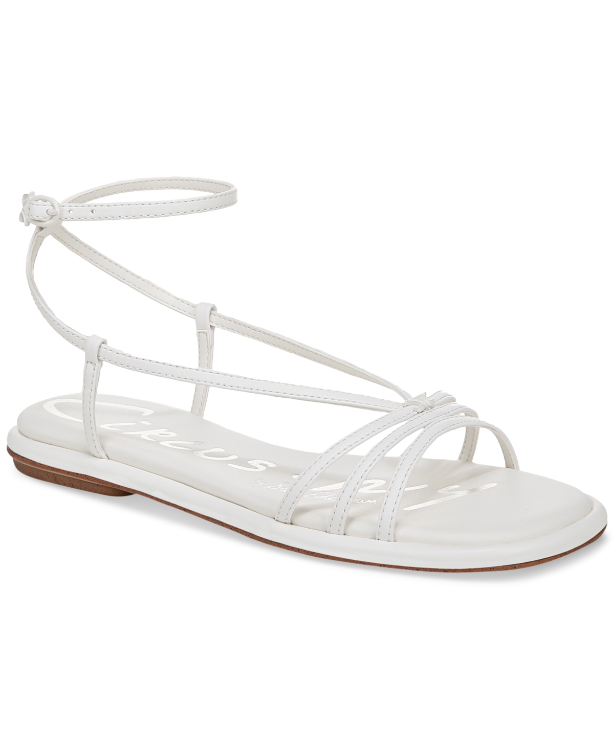 Circus Ny By Sam Edelman Olana Strappy Flat Sandals In Bright White