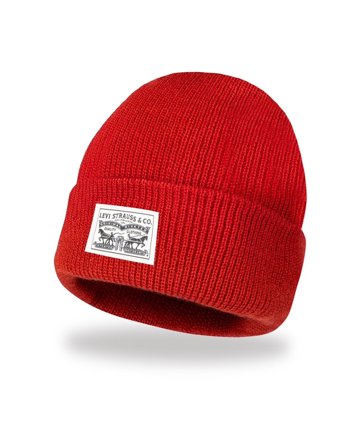 Men's Ribbed Logo Beanie - Marl Brown