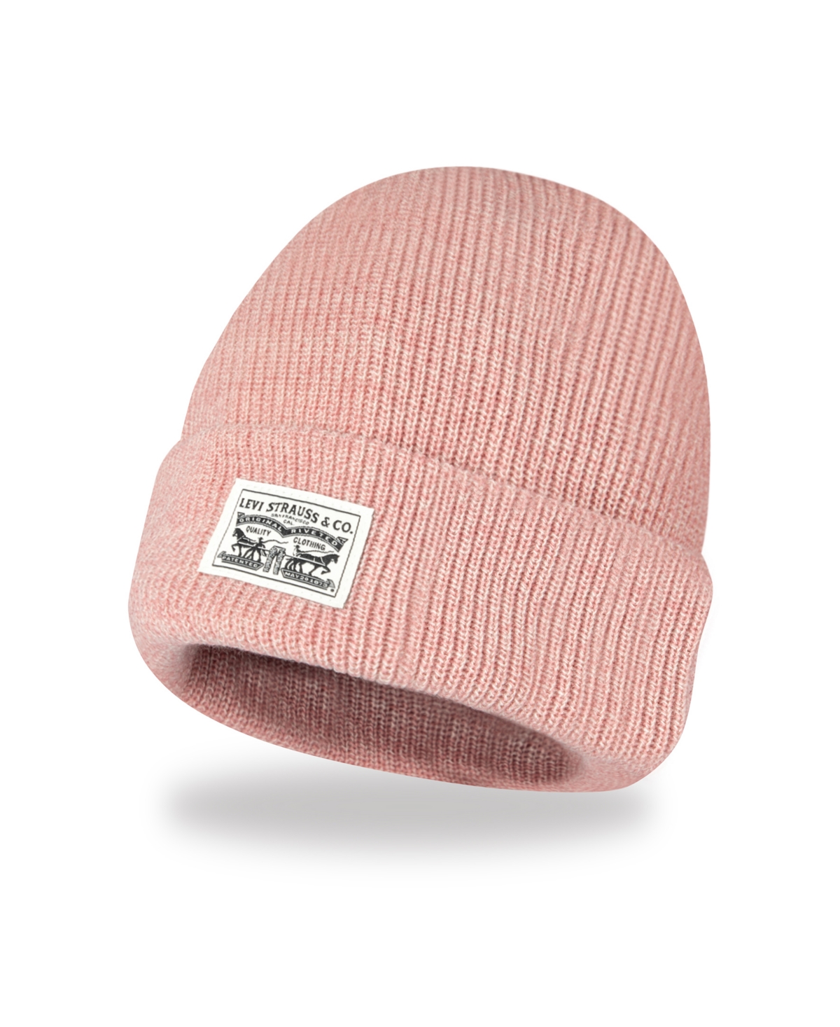 Men's Ribbed Logo Beanie - Marl Brown