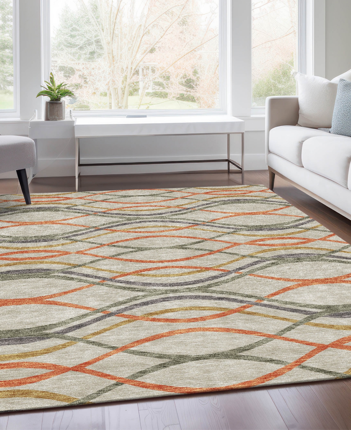 Addison Chantille Acn757 8'x10' Area Rug In Orange