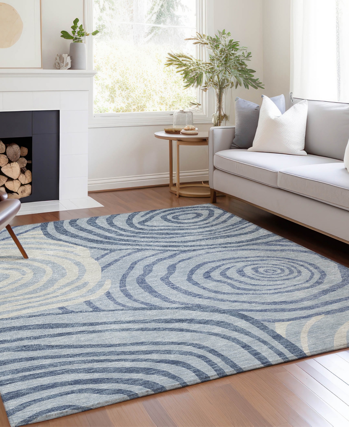 Addison Chantille Machine Washable Acn765 3'x5' Area Rug In Mist