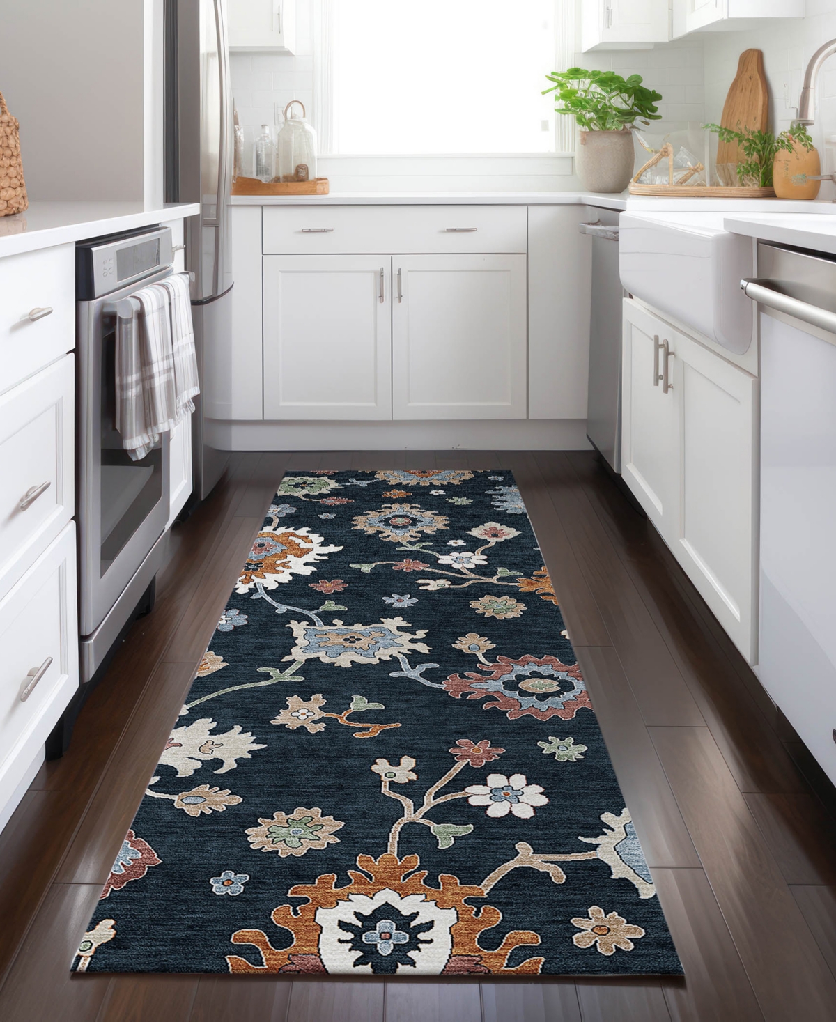 Addison Chantille Acn753 2'3"x7'6" Runner Area Rug In Black