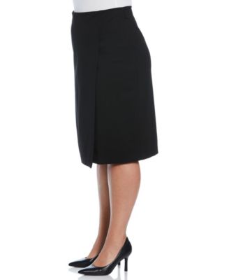 Plus Size Ponte Asymmetrical Wrap Skirt