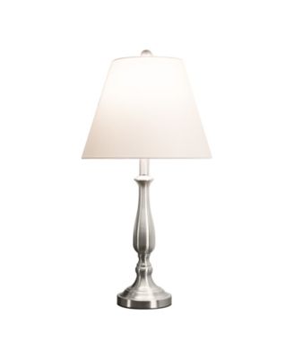 25.5" Brushed Steel Table Lamp Set