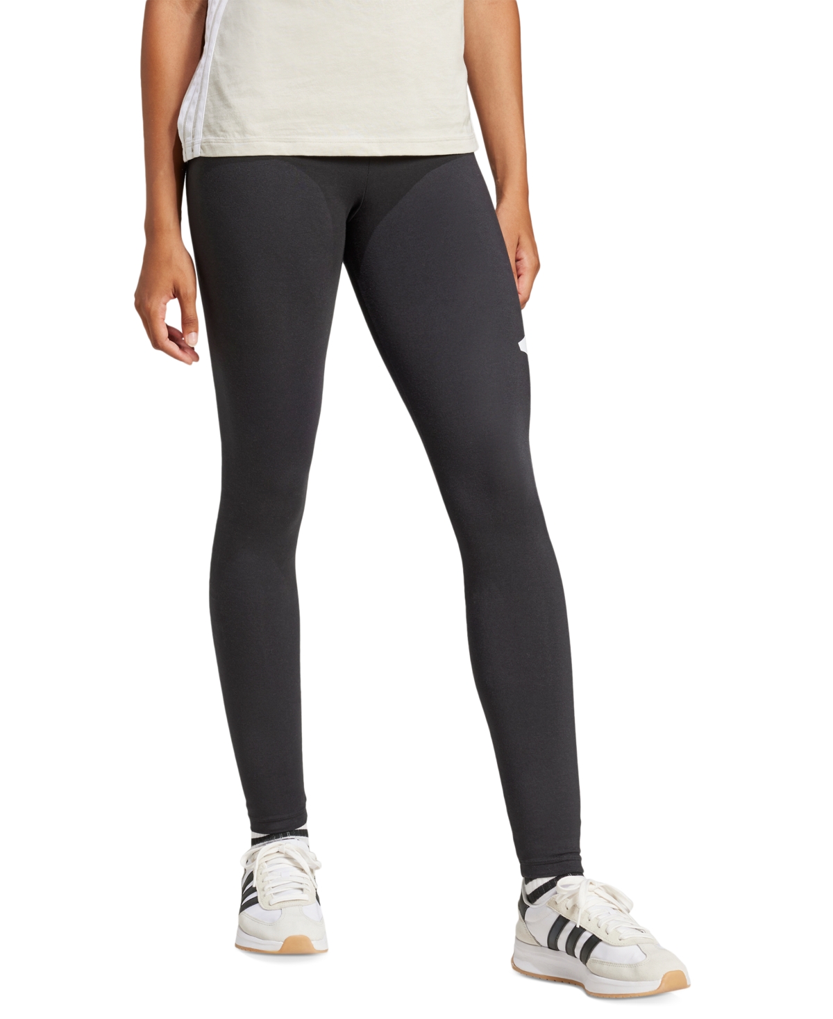 Women's Essentials Big Logo Cotton Leggings - Black/white
