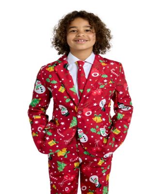 Big Boys Icons Christmas Light Up Suit Including Blazer, Pants and Clip-On-Tie