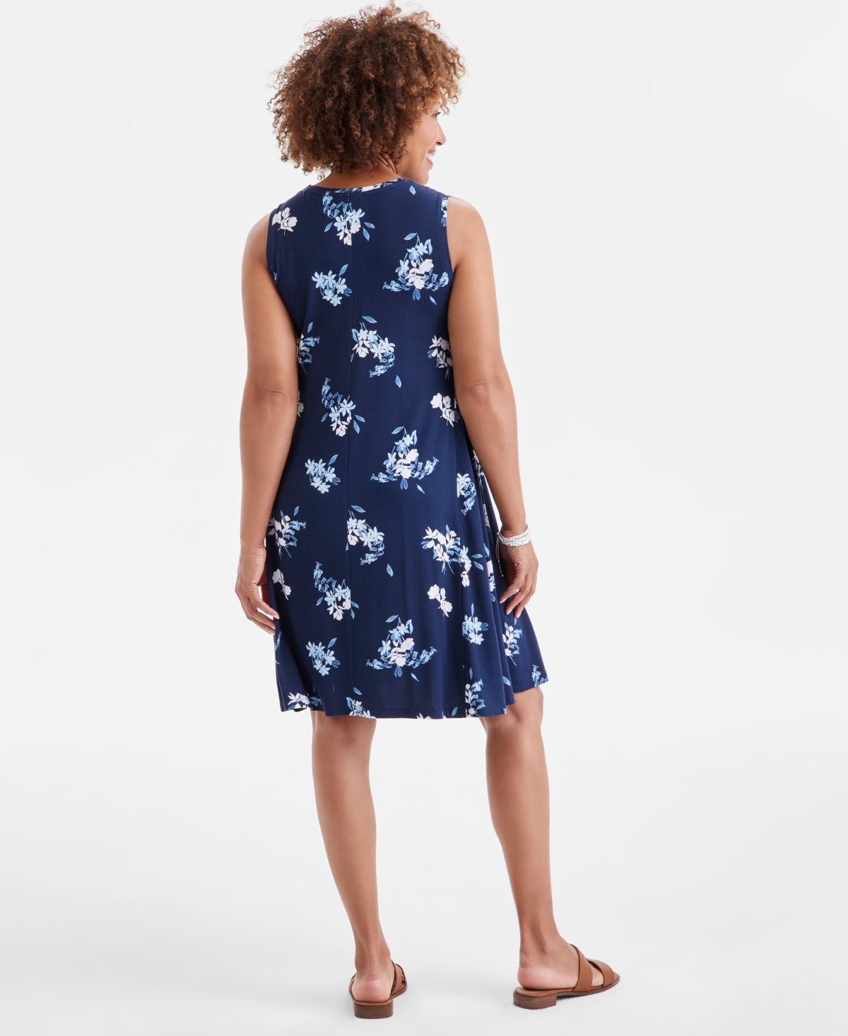 STYLE & CO WOMEN'S PRINTED SLEEVELESS FLIP-FLOP DRESS, EXCLUSIVELY AT MACY'S 