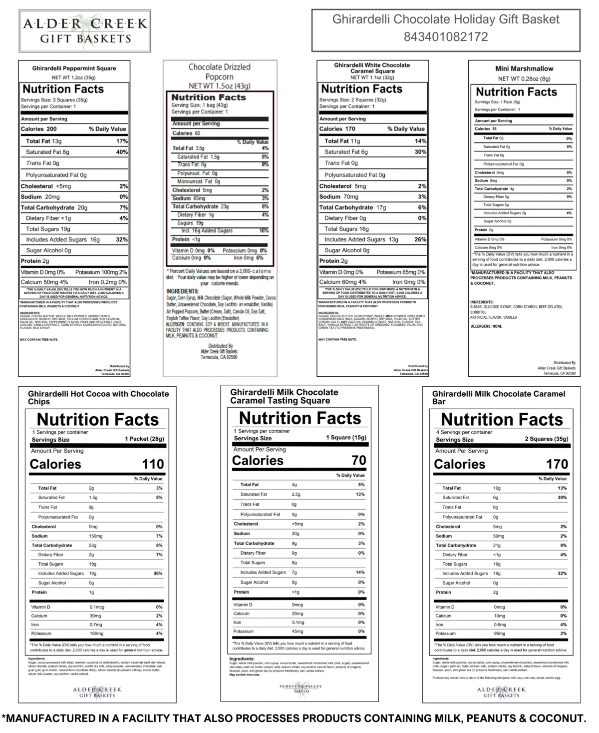 Alder Creek Gift Baskets Ghirardelli Chocolate Holiday Gift Basket, 10 Piece