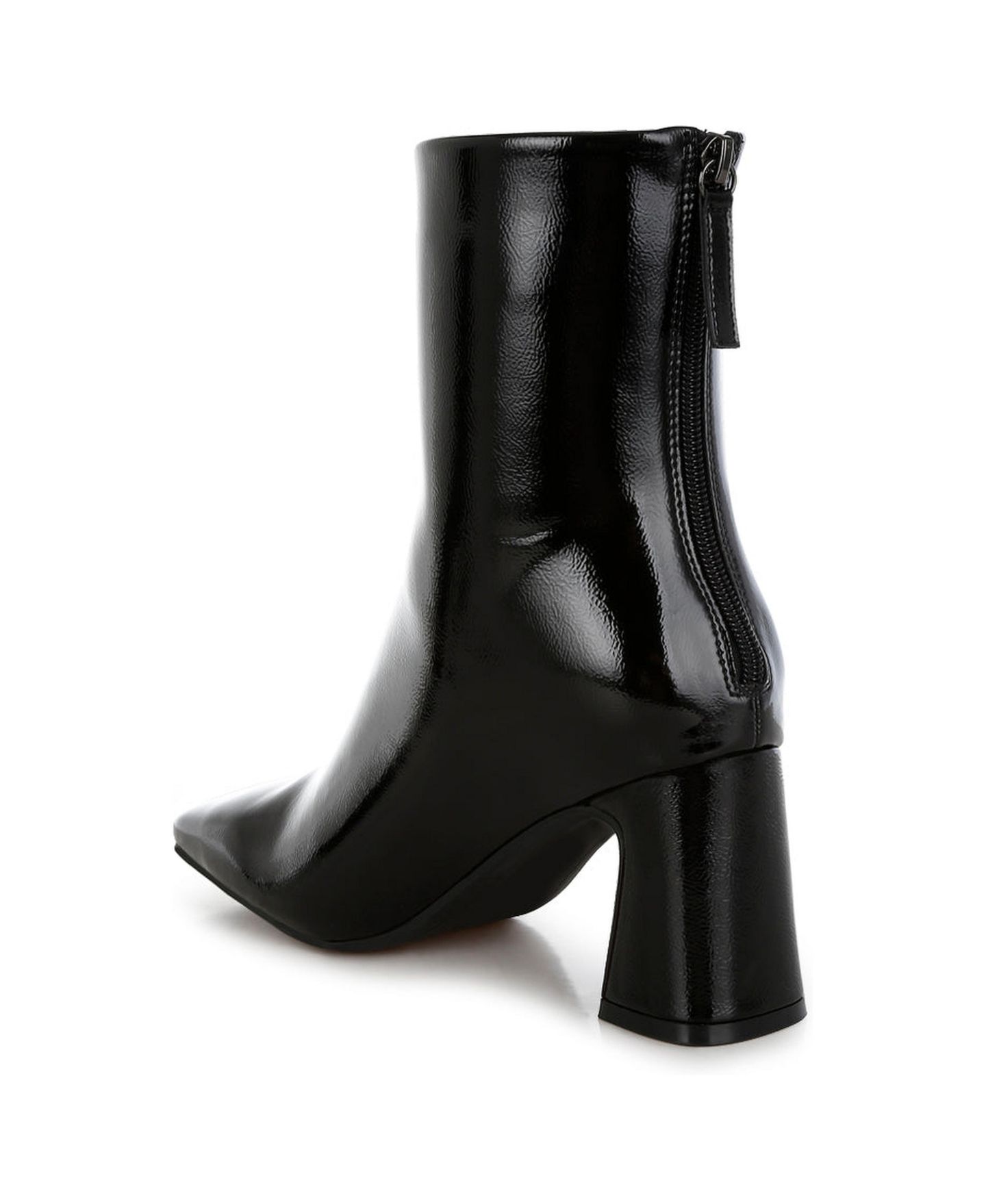 Женские ботинки London Rag Kostaka Patent Square Toe Ankle, цвет: Чёрный — фото 3