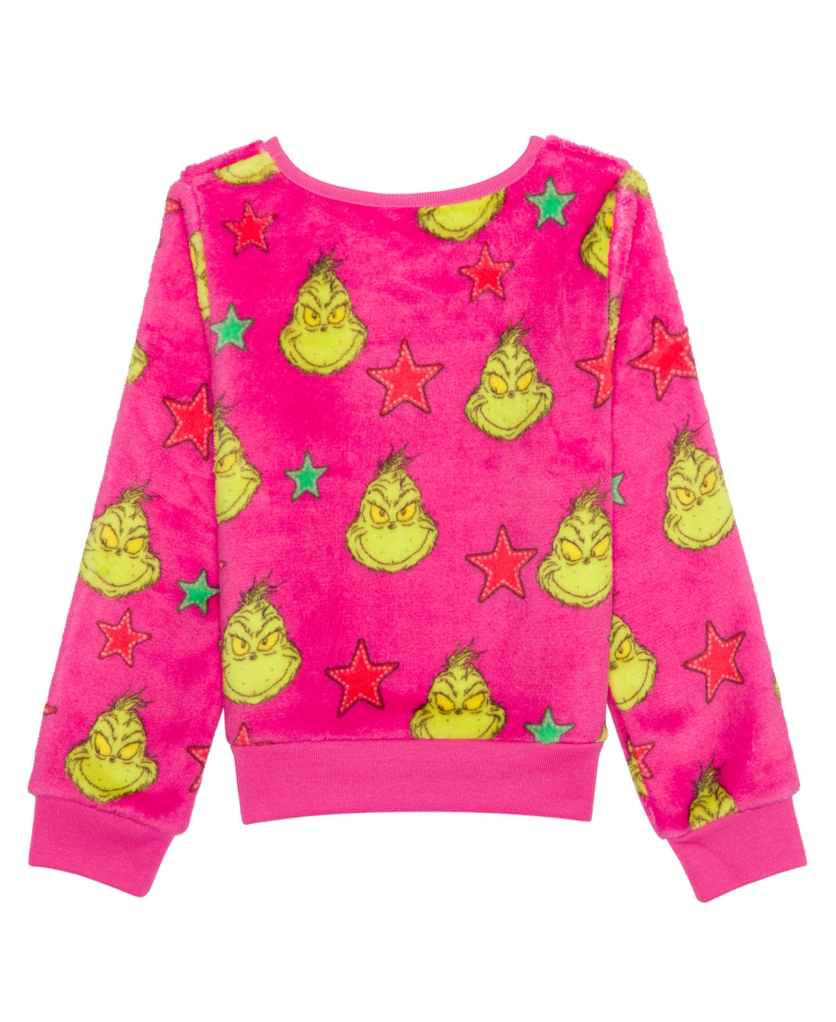 The Grinch Toddler and Little Girls Bright Star Grinch Long Sleeve Plush Pullover Sweatshirt