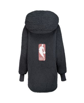 Men's and Women's The Best Lounger In The World Black NBA Breast Cancer Awareness Oversized Front Button Lounger