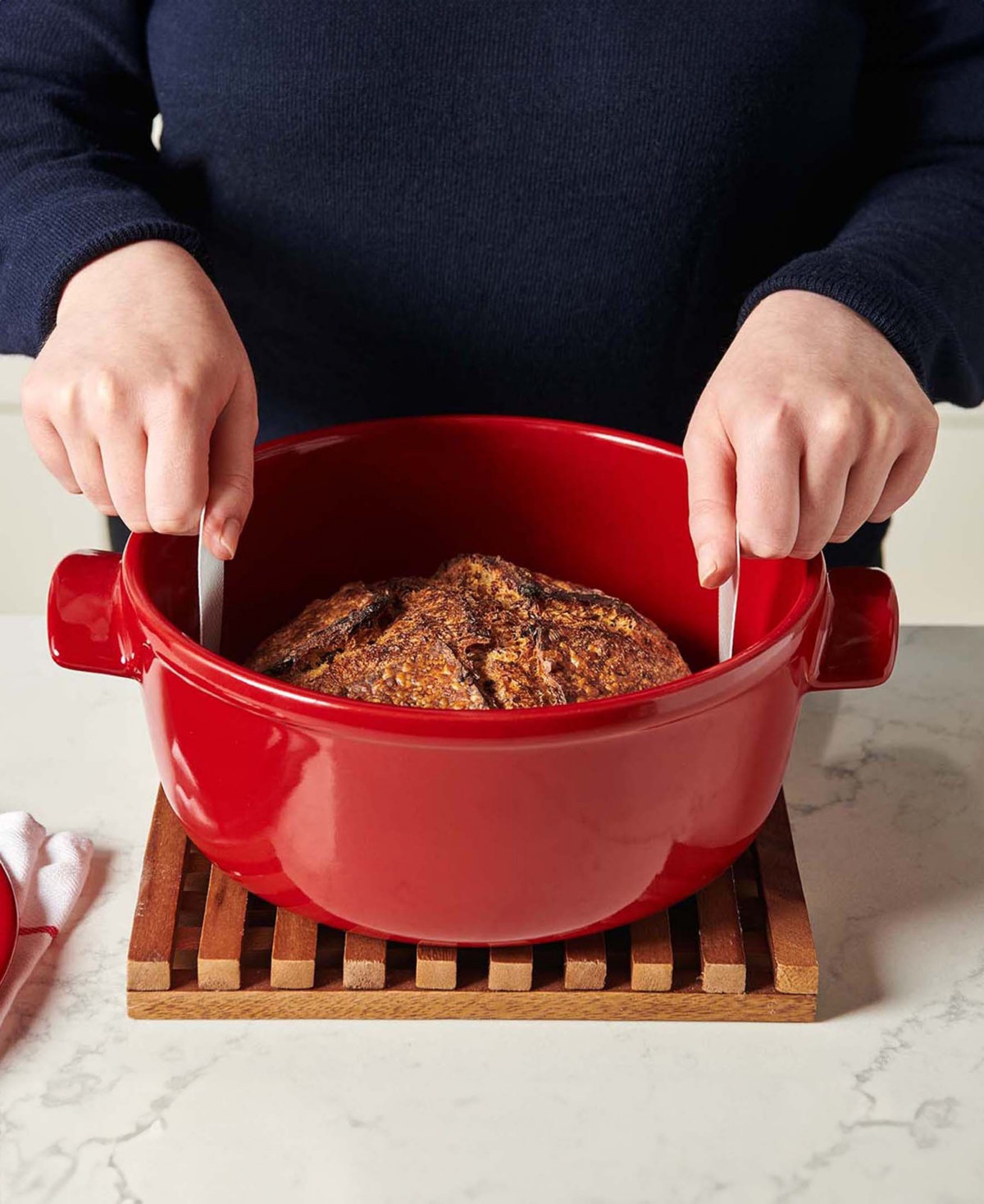King Arthur Baking Company Nonstick Set Of 2 Dutch Ovens And Loaf Pan Liners In White,red